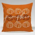 Federa per cuscino arancione con zucca autunnale per divano decorazione casa festa - Singolo lato / 45x45cm