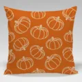 Federa per cuscino decorativa con motivo di zucca arancione per arredamento autunnale. - Singolo lato / 45x45cm