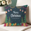 Christmas throw pillow cover decorative square cushion case for sofa home decor festive print - Single-Sided Peach Skin Pillow Cover Without Core 45x45cm / T770BZ-7