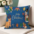 Christmas decorative throw pillow cover for living room sofa festive printed cushion. - Single-Sided Peach Skin Pillow Cover Without Core 45x45cm / T770BZ-8