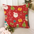 Weihnachten Kissenbezug rot festlich Deko Kissenhülle für Sofa Heimtextilien Winterzeit - Z1872BZ-15