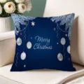 Blue Christmas cushion cover decorative throw pillowcase festive sofa home decor - Single-Sided Peach Skin Pillow Cover Without Core 45x45cm / T770BZ-9
