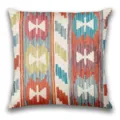 Bohemian throw pillow cover with vibrant Persian geometric pattern, durable fabric cushion. - BZ20260506-7