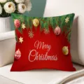 Christmas throw pillow cover red festive sofa cushion decorative holiday home decor style - Single-Sided Peach Skin Pillow Cover Without Core 45x45cm / T770BZ-10