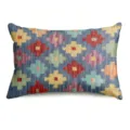 Bohemian throw pillow cover, blue geometric pattern rectangular decorative cushion case. - BZ202605061-11