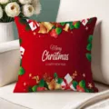Christmas throw pillow cover red festive cushion case for living room sofa holiday home decor - Single-Sided Peach Skin Pillow Cover Without Core 45x45cm / T770BZ-12