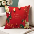 Christmas throw pillow festive print decorative cushion for living room sofa home decor. - Single-Sided Peach Skin Pillow Cover Without Core 45x45cm / T770BZ-13