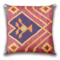Boho throw pillow cover with ethnic geometric pattern, vibrant Persian style square cushion. - BZ20260506-14