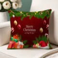Christmas festive throw pillow cover red holiday home decor living room sofa cushion - Single-Sided Peach Skin Pillow Cover Without Core 45x45cm / T770BZ-17