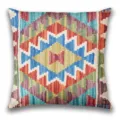 Bohemian geometric print cushion cover, colorful ethnic style decorative square pillow case. - BZ20260506-16