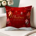 Christmas red throw pillow cover festive holiday home decor sofa cushion case 45x45 - Single-Sided Peach Skin Pillow Cover Without Core 45x45cm / T770BZ-20