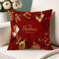 Christmas decorative throw pillow red festive sofa cushion holiday home decor cover - Single-Sided Peach Skin Pillow Cover Without Core 45x45cm / T770BZ-21