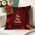 Christmas throw pillow cover festive print decorative cushion for sofa living room holiday decor - Single-Sided Peach Skin Pillow Cover Without Core 45x45cm / T770BZ-23