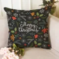 Weihnachtliche dekorative Kissenbezug mit vintage Blumen und Schneeflocken Muster. - Z1872BZ-25