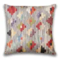 Bohemian style geometric throw pillow cover, vibrant colorful pattern, soft fabric home decor. - BZ20260506-21