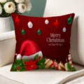 Christmas festive red throw pillow cover holiday sofa cushion decorative pillowcase - Single-Sided Peach Skin Pillow Cover Without Core 45x45cm / T770BZ-24