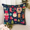 Festiver weihnachtlicher Kissenbezug mit niedlichem Nussknacker und Weihnachtsmann Design. - Z1872BZ-28