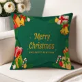 Christmas decorative cushion cover festive green pillowcase for sofa living room decor - Single-Sided Peach Skin Pillow Cover Without Core 45x45cm / T770BZ-29