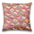 Bohemian geometric print throw pillow cover, vibrant multi-color ethnic design variant. - BZ20260506-27