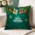 Christmas throw pillow cover, festive green holiday home decor for sofa and living room. - Single-Sided Peach Skin Pillow Cover Without Core 45x45cm / T770BZ-31