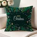 Christmas throw pillow cover dark green holiday decorative cushion case festive home decor - Single-Sided Peach Skin Pillow Cover Without Core 45x45cm / T770BZ-36