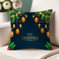 Christmas throw pillow cover with gold tree print, festive holiday sofa cushion decor. - Single-Sided Peach Skin Pillow Cover Without Core 45x45cm / T770BZ-38
