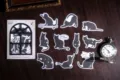 Black cat silhouette stickers set for journaling, scrapbooking, and decorative crafts. - Lazy Cat