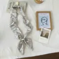 Elegant chic silk skinny scarf with cute bunny pendant and luxury belt print design. - Rabbit Pendant Style (zz26091502) / Chain