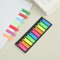 Translucent fluorescent sticky notes detail shot, colorful arrow index tabs for study. - Irregular Style 2