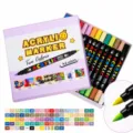 GuangNa doppelseitige Acryl-Marker Stifte Set 84 Farben wasserfeste Graffiti Kunstmalerei - 6600A-42 (Doppelkopf 84 Farben)