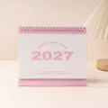 2027 Desk Calendar Simple Fresh Creative Desktop Ornament Planner English Version 1pc - Pink