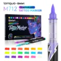 18 Colors UV Fluorescent Temporary Tattoo Marker Set with Stencils for DIY Art Drawing - Box of 18 Pieces