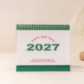 2027 minimalist green desktop calendar creative memo planner English daily schedule 1pc - Green