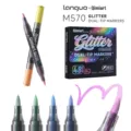 Glitter Dual-Tip Marker Pens 48 Colors Shimmering Metallic Pens for Drawing and Journaling - Dual-Tip Glitter Marker 48 Colors