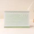 Calendario de escritorio 2027, agenda verde minimalista coreana, planificador diario creativo. - Verde Ensueño [Inglés]