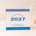 2027 desk calendar minimalist desktop memo planner daily schedule notepad english - Blue