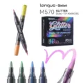 Glitter Dual-Tip Marker Pen Set 48 Pieces 96 Colors Metallic Drawing Art Supplies - Dual-Tip Glitter Marker 96 Colors