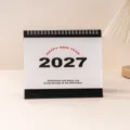 2027 Desktop Calendar Minimalist English Daily Planner Office Home Desk Decor Notepad Gift - Black