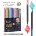Languo Qimiart 12 colors metallic push colored pencils set 3.0mm oily lead drawing pens - Metallic Color Series 12 Pcs