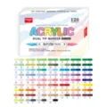 GuangNa 120 Colors Dual Tip Acrylic Markers Set for Rock Wood Glass Painting Art Supplies - 60 Pcs Double Ended (120 Color Set)