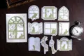 Cat silhouette journal stickers set, vintage window decorative masking stickers for scrapbooking. - Cat at the Window