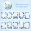 Blauwe bloem PET decoratieve masking tape rol voor journaling, scrapbooking en knutselen. - Blauwe Brug Lentee Sneeuw