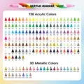 Dual tone acrylic marker pen set with 168 colors, brush tip and fine tip for painting. - 168 Colors / Colorful