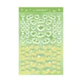 Green laser heart Guka stickers waterproof PET material cute journaling decorative sticker set - Pink Green