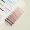 Gradient pink arrow PET sticky notes, transparent writable index tabs for office use. - Style 1
