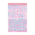 Heart Beat series laser guka sticker, pink and blue gradient bubble heart waterproof PET design - Blue and Pink