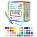 Lanquo 48 Colors Acrylic Marker Set Direct Liquid Art Pens for Student Drawing and Coloring. - 48-Piece Color Set