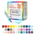 Lanquo 36-color acrylic marker set with soft tip for creative painting and art drawing. - 36-Piece Color Set