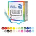 24 colors acrylic marker set with soft tips for drawing, crafting and art projects. - 24-Color Set