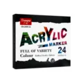 GuangNa 24 Colors Acrylic Paint Markers Set 2.0mm Tip Waterproof Art Markers for Rock Canvas - 24 Colors Set